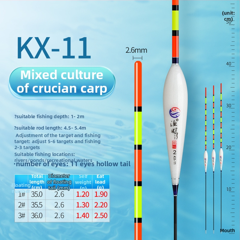 Vertikālais drift makšķerēšanas pludiņš, Fishing eyes, nano materiāls