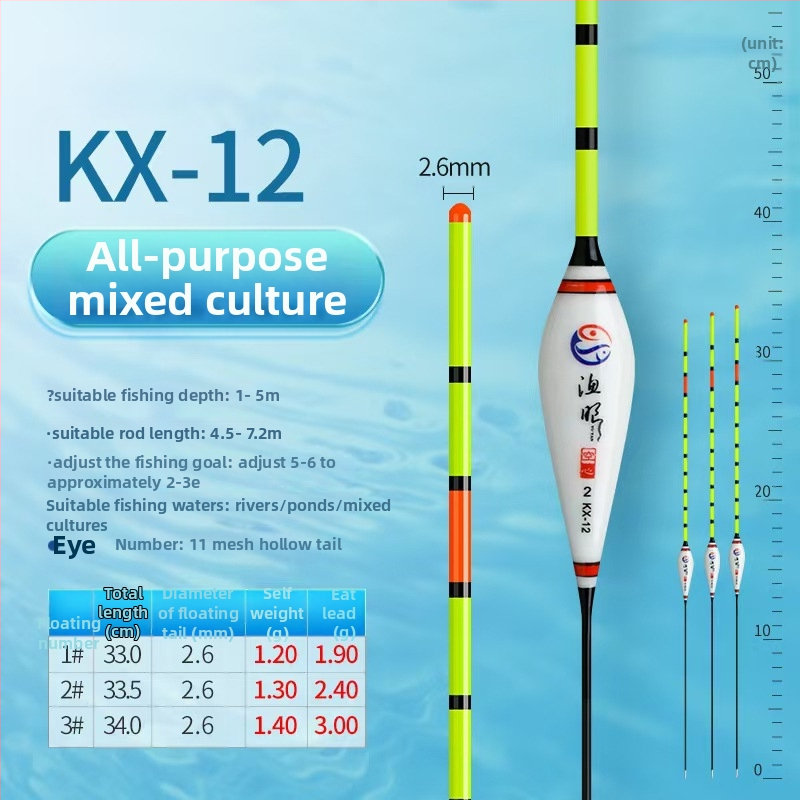 Vertikālais drift makšķerēšanas pludiņš, Fishing eyes, nano materiāls