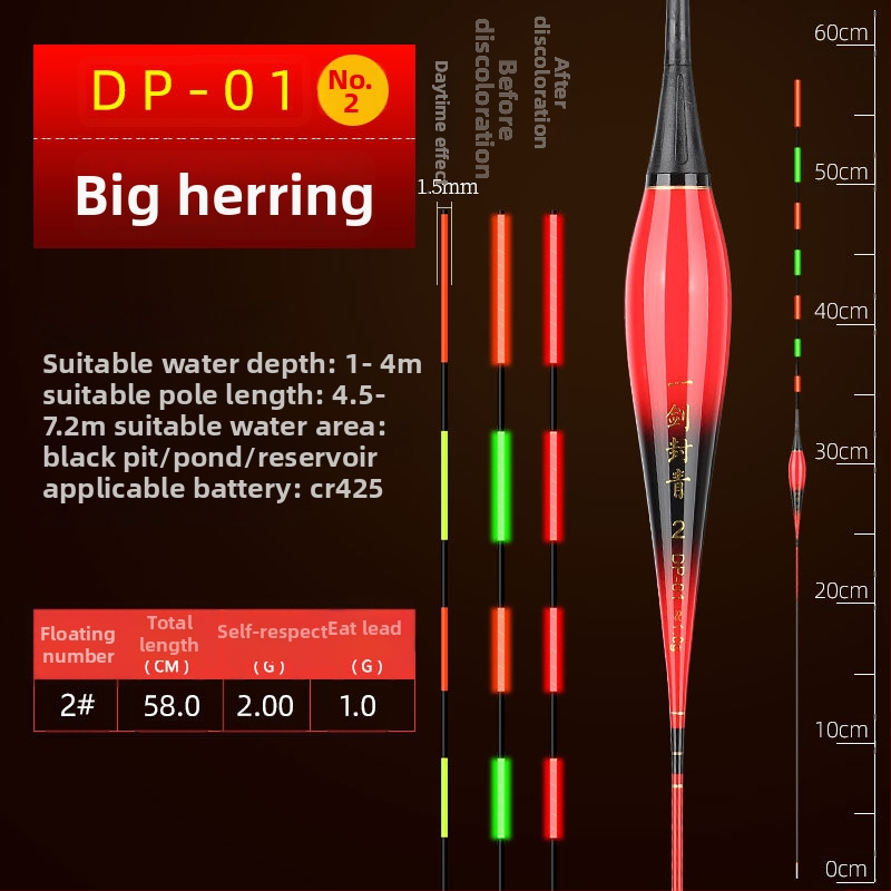Vertikālais dreifs plūds ar gaismas efektu – bez svina, nano materiāls; lielām zivīm, trollings