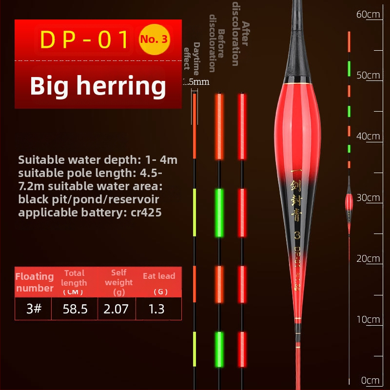 Vertikālais dreifs plūds ar gaismas efektu – bez svina, nano materiāls; lielām zivīm, trollings
