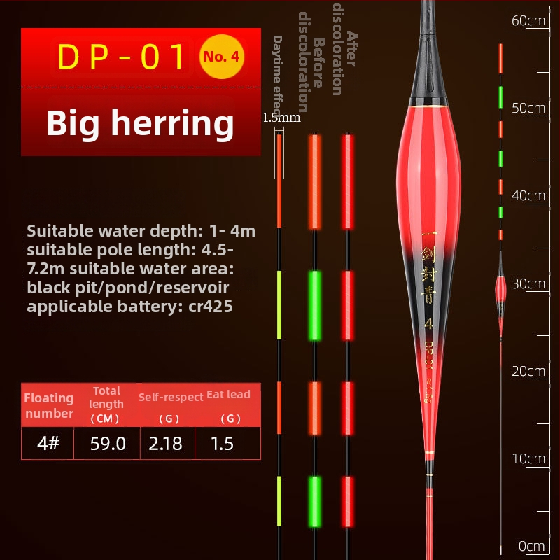 Vertikālais dreifs plūds ar gaismas efektu – bez svina, nano materiāls; lielām zivīm, trollings