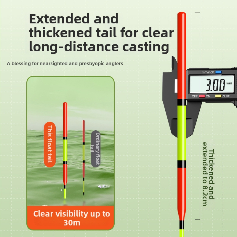 Yushijilang vertikālais zvejas pludiņš — nanometra materiāls, augsta jutība, garš darbības diapazons, sprādzienizturīgs gals
