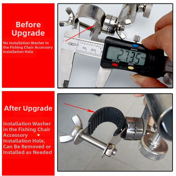 Happy Tiger Nerūsējošā tērauda makšķerēšanas krēsla piederumi – trīsdaļīgs komplekts ar ēsmu uzglabāšanu un zivju aizsargājošu turētāju