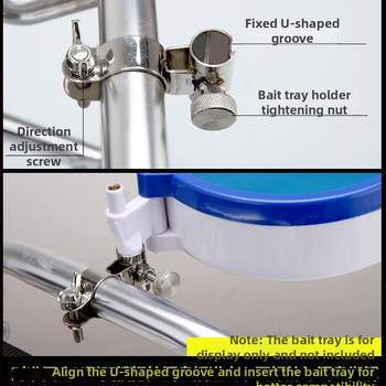 Happy Tiger Nerūsējošā tērauda makšķerēšanas krēsla piederumi – trīsdaļīgs komplekts ar ēsmu uzglabāšanu un zivju aizsargājošu turētāju