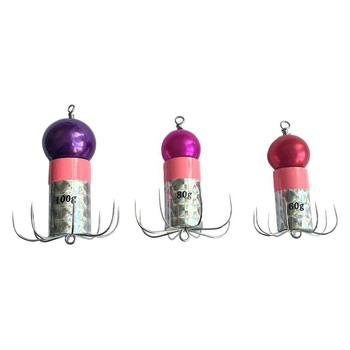 Gaismas āķis no nerūsējoša tērauda astoņkājām un kalmāriem, ar mīkstu āķa dizainu un aizsardzību pret aizķeršanos pie dibena