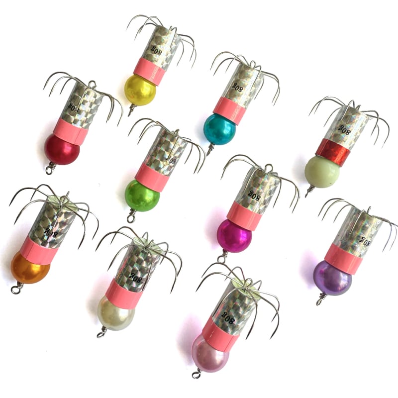 Gaismas āķis no nerūsējoša tērauda astoņkājām un kalmāriem, ar mīkstu āķa dizainu un aizsardzību pret aizķeršanos pie dibena