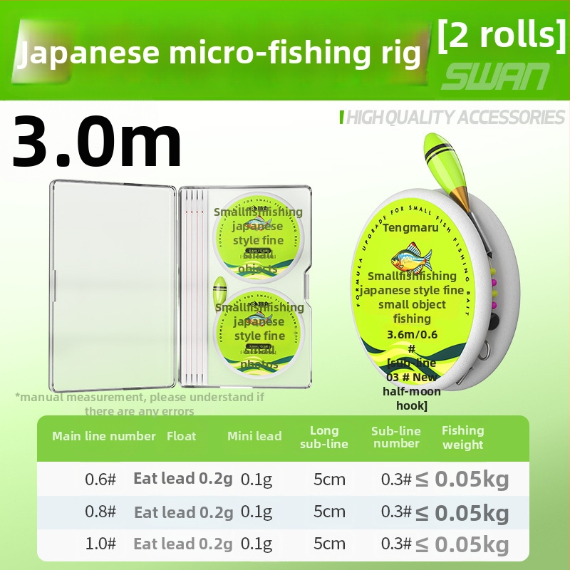 Japāņu stilā straumes makšķerēšanas līniju komplekts ar vienu āķi, neilons