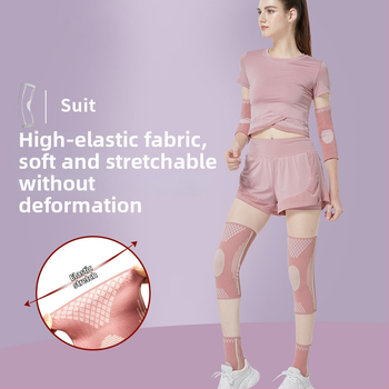 Kombinirana skup zaštitnih sportskih uređaja za zapešća, lakat, koljena i gležnjeve – najlon konstrukcija; univerzalna veličina;pogodno za odbojku