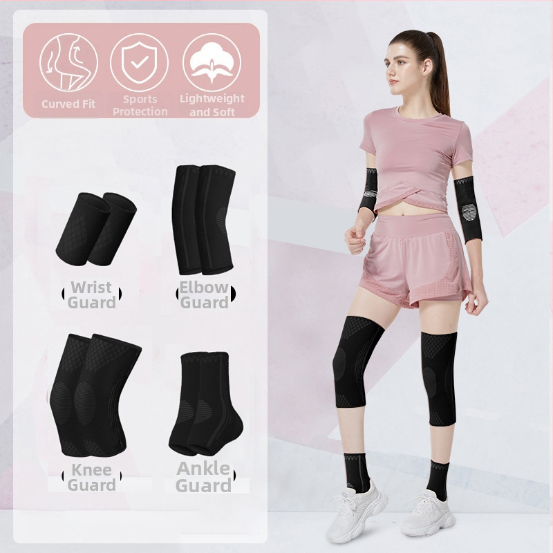 Kombinirana skup zaštitnih sportskih uređaja za zapešća, lakat, koljena i gležnjeve – najlon konstrukcija; univerzalna veličina;pogodno za odbojku