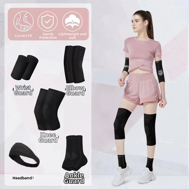 Kombinirana skup zaštitnih sportskih uređaja za zapešća, lakat, koljena i gležnjeve – najlon konstrukcija; univerzalna veličina;pogodno za odbojku