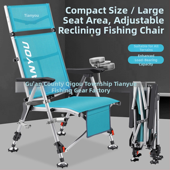 Zvejas krēsls, Eiropas stila, saliekams, viegli pārvietojams, visos apvidos — oglekļa tērauds, Tianyou