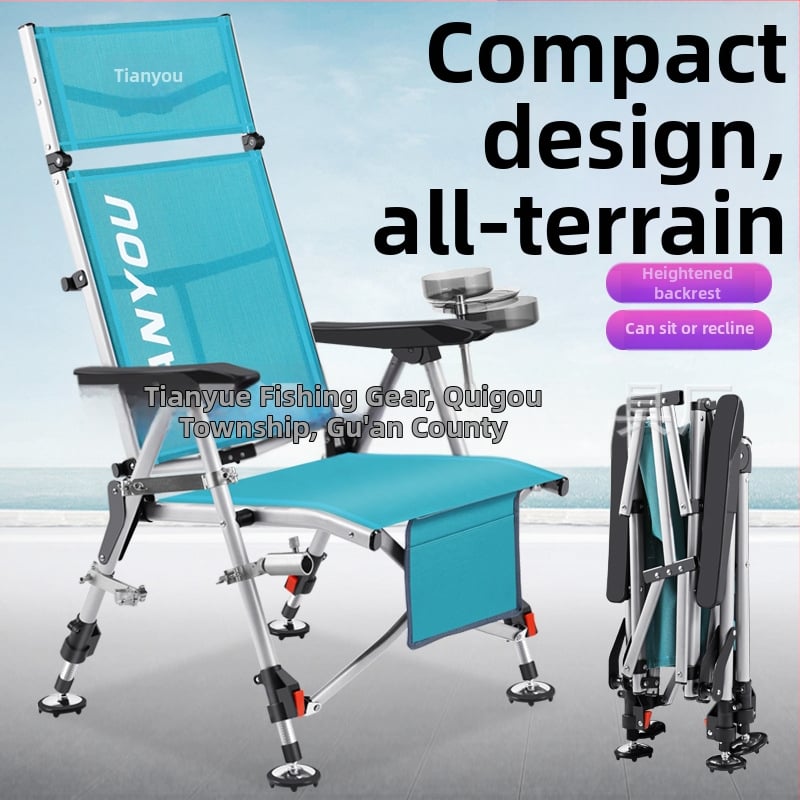Zvejas krēsls, Eiropas stila, saliekams, viegli pārvietojams, visos apvidos — oglekļa tērauds, Tianyou