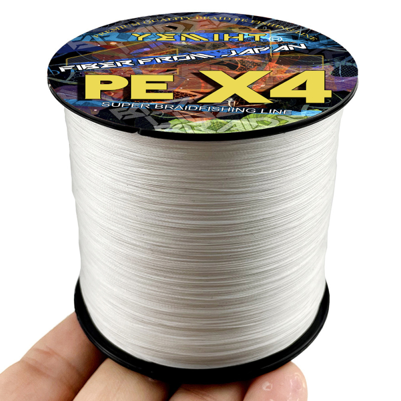 4šķiedru PE pletā galvenā līnija, zīmols YEMIHT, makšķerēšanas līnija, iepakojumā 180 gab
