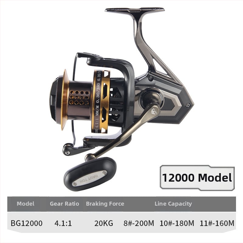 HAUT TON pilnmetāla spole spiningam garajiem metieniem jūras makšķerēšanai, izturīgs pret sāļo ūdeni