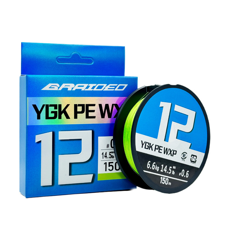 Galvenā PE līnija makšķerēšanai, 12 šķiedru, ārkārtīgi gluda, 10–100 lb, ygk pe wxp
