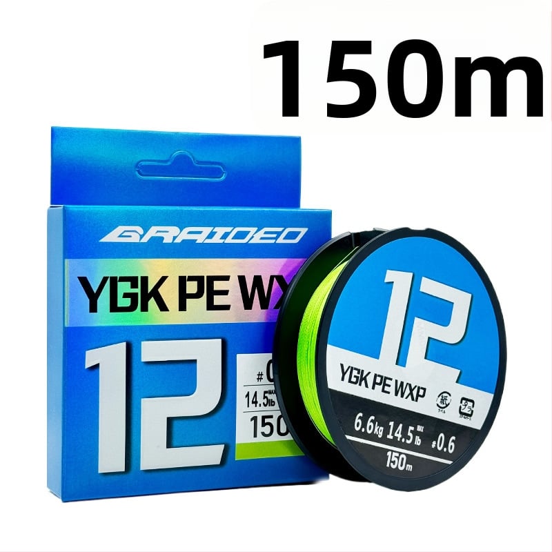 Galvenā PE līnija makšķerēšanai, 12 šķiedru, ārkārtīgi gluda, 10–100 lb, ygk pe wxp