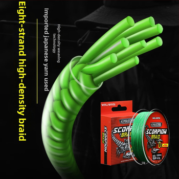 Galvenā zvejas līnija – PE materiāls, stipra izturība, kastē 100 gab., privāti zīmoli pieļaujami