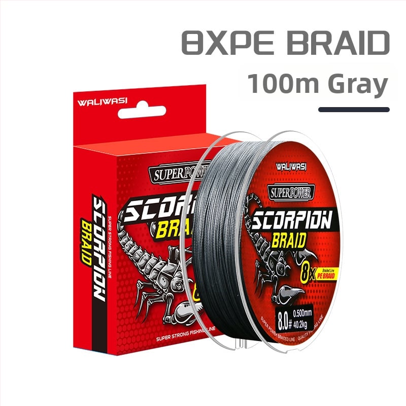 Galvenā zvejas līnija – PE materiāls, stipra izturība, kastē 100 gab., privāti zīmoli pieļaujami