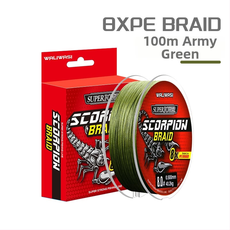 Galvenā zvejas līnija – PE materiāls, stipra izturība, kastē 100 gab., privāti zīmoli pieļaujami