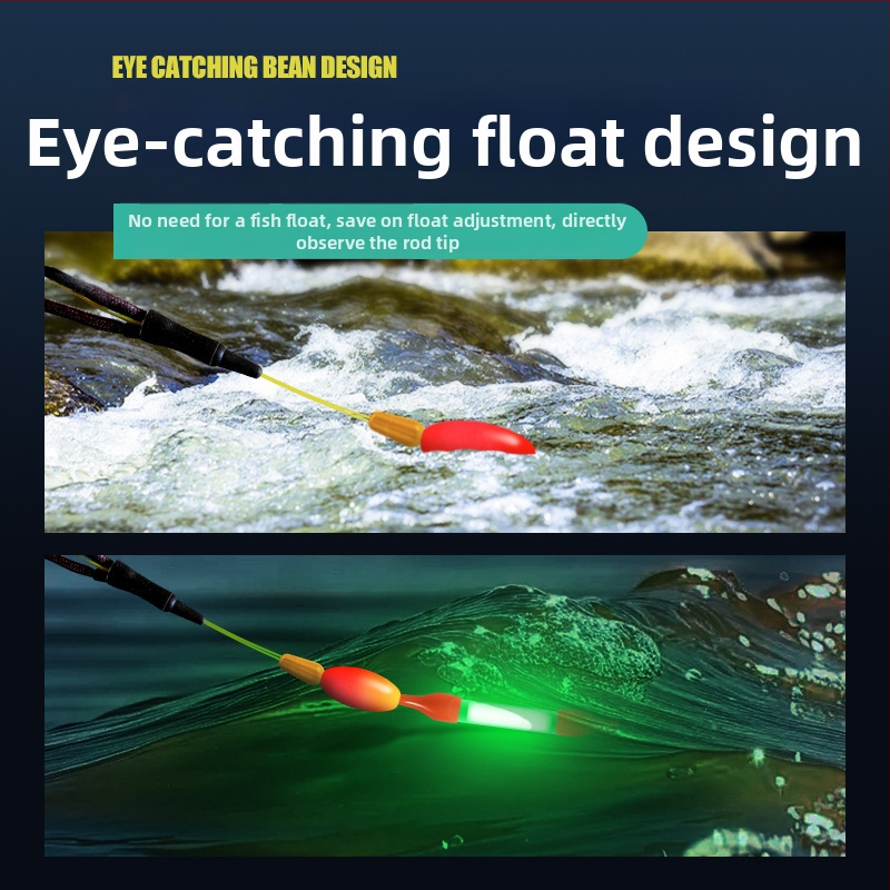 Nakts makšķerēšanas komplekts ar nūju un līniju spēcīgām straumēm – neilona līnija, garumi 3,6–8,1 m, piemērots drift makšķerēšanai, bez pludiņa regulēšanas