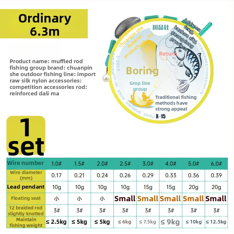 Nakts makšķerēšanas komplekts ar nūju un līniju spēcīgām straumēm – neilona līnija, garumi 3,6–8,1 m, piemērots drift makšķerēšanai, bez pludiņa regulēšanas