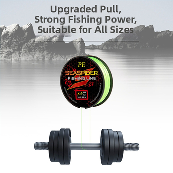 Seaspider galvenā zvejas līnija, 8-slānu Dyneema, PE materiāls, stipra