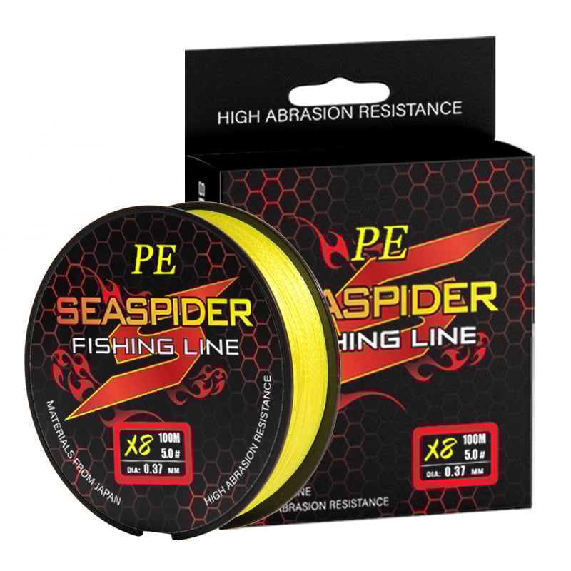 Seaspider galvenā zvejas līnija, 8-slānu Dyneema, PE materiāls, stipra