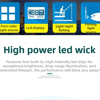 Lampa de pescuit de noapte cu patru surse de lumină, zoom, turelă laser de înaltă putere, alimentată cu baterii