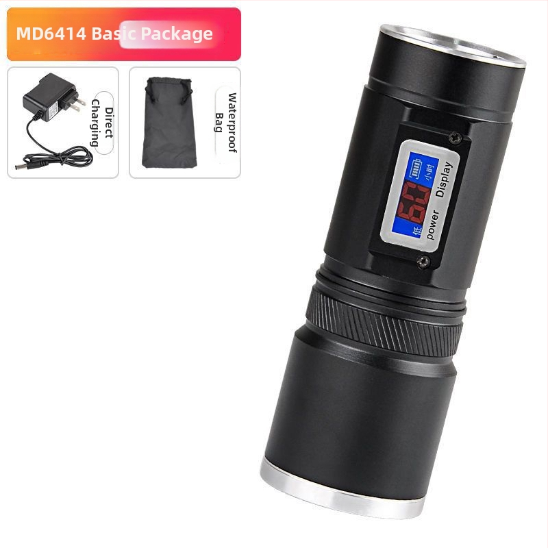 Lampa de pescuit de noapte cu patru surse de lumină, zoom, turelă laser de înaltă putere, alimentată cu baterii