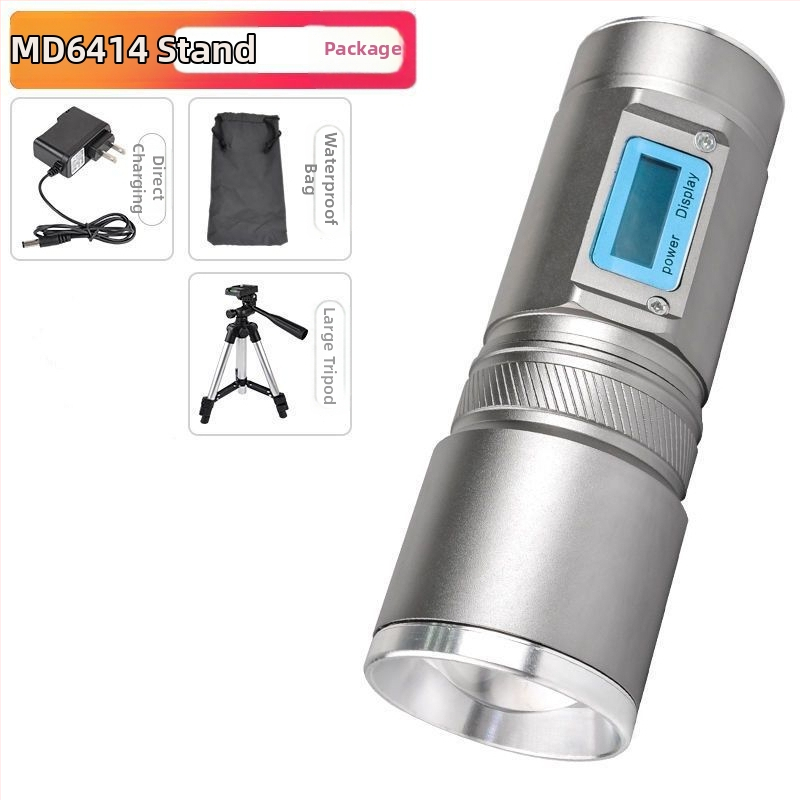 Lampa de pescuit de noapte cu patru surse de lumină, zoom, turelă laser de înaltă putere, alimentată cu baterii