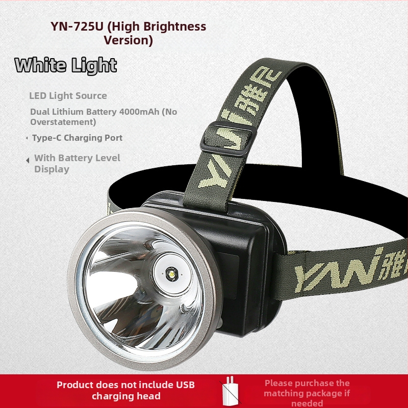 Lampa frontală reîncărcabilă, ultra-luminoasă, rază 300 m, autonomie 10 ore, baterie Li-ion 18650