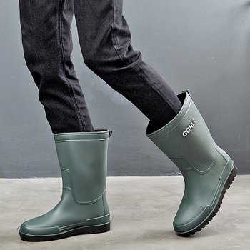 Muške kišne čizme srednje visine, plastični gornji dio i potplat, PU ulošak, mrežasta podstava