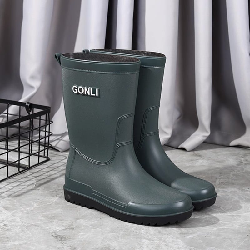 Muške kišne čizme srednje visine, plastični gornji dio i potplat, PU ulošak, mrežasta podstava