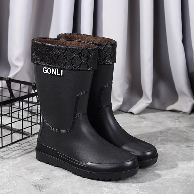 Muške kišne čizme srednje visine, plastični gornji dio i potplat, PU ulošak, mrežasta podstava