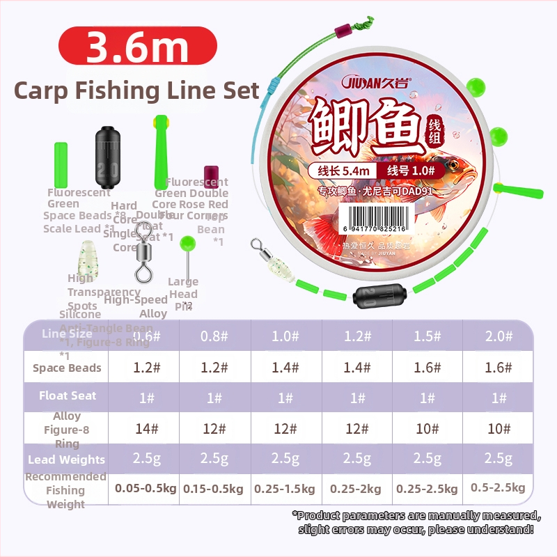 Karūsas makšķerēšanas auklu komplekts - galvenā neilona līnija, pilns līniju komplekts, materiāls zīds, garums cits, makšķerēšanas vieta cita