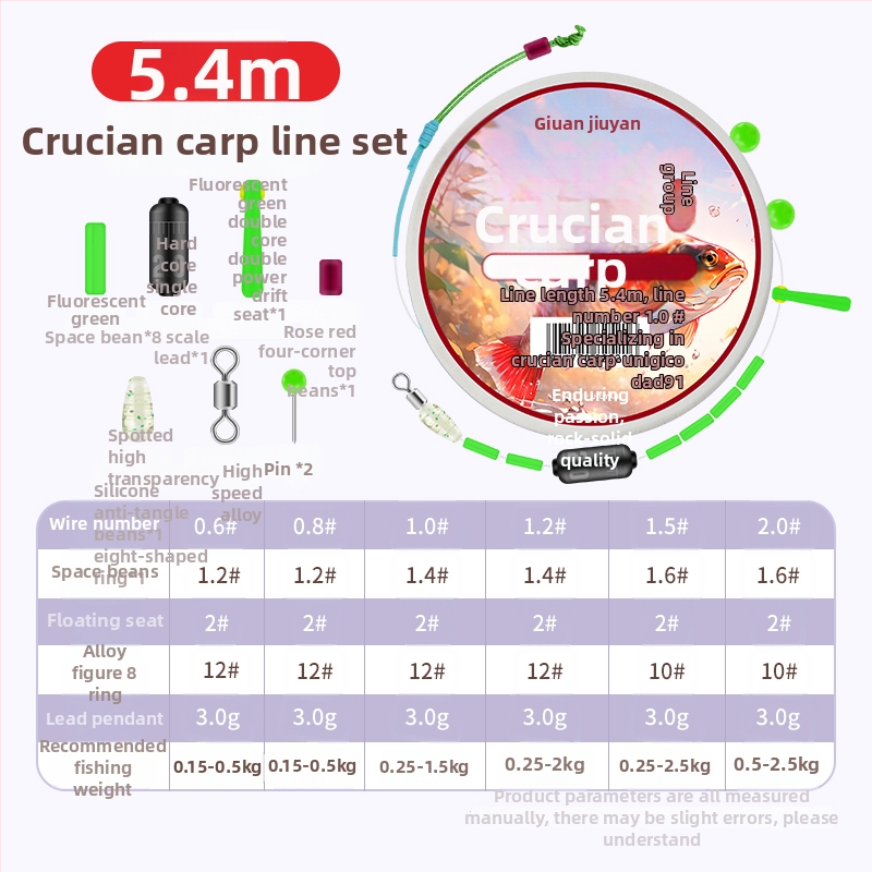 Karūsas makšķerēšanas auklu komplekts - galvenā neilona līnija, pilns līniju komplekts, materiāls zīds, garums cits, makšķerēšanas vieta cita