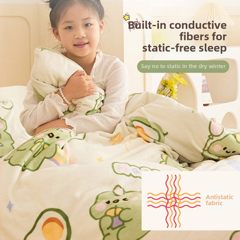 Kūdikių pledas su įdaru poliesterio ir sojų pluošto, pieno sametas audinys, žiemos sezonui, tinkamas vaikams iki 10 metų, svoris 1,1–1,5 kg