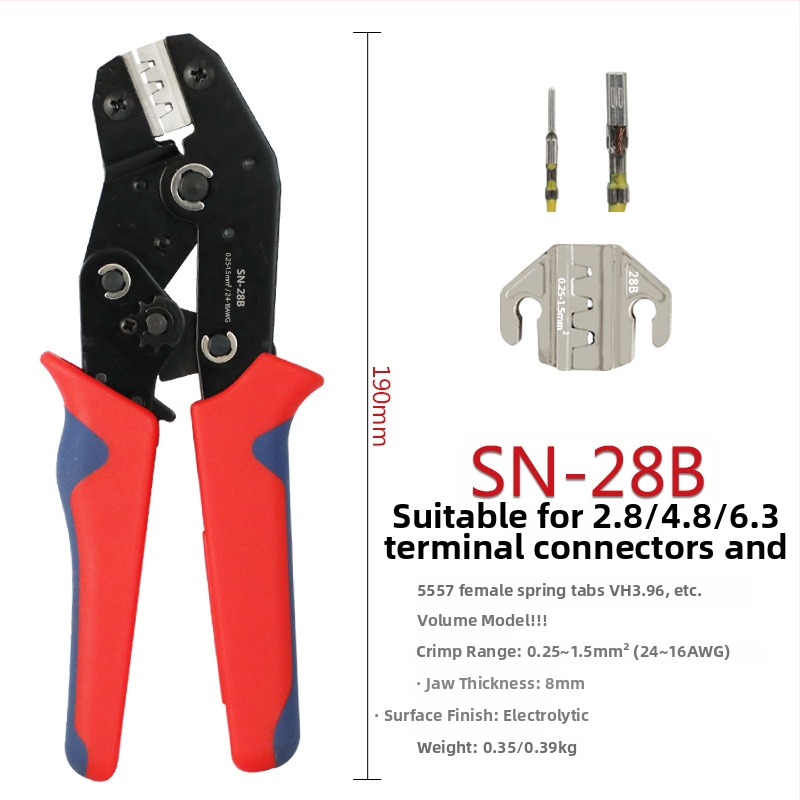 SN-58B πένσες κρίπινγκ με ρυθμιζόμενο μηχανισμό για ακροδέκτες αυτοκινητικής καλωδίωσης, ψυχρή συμπίεση, βάρος 0.4