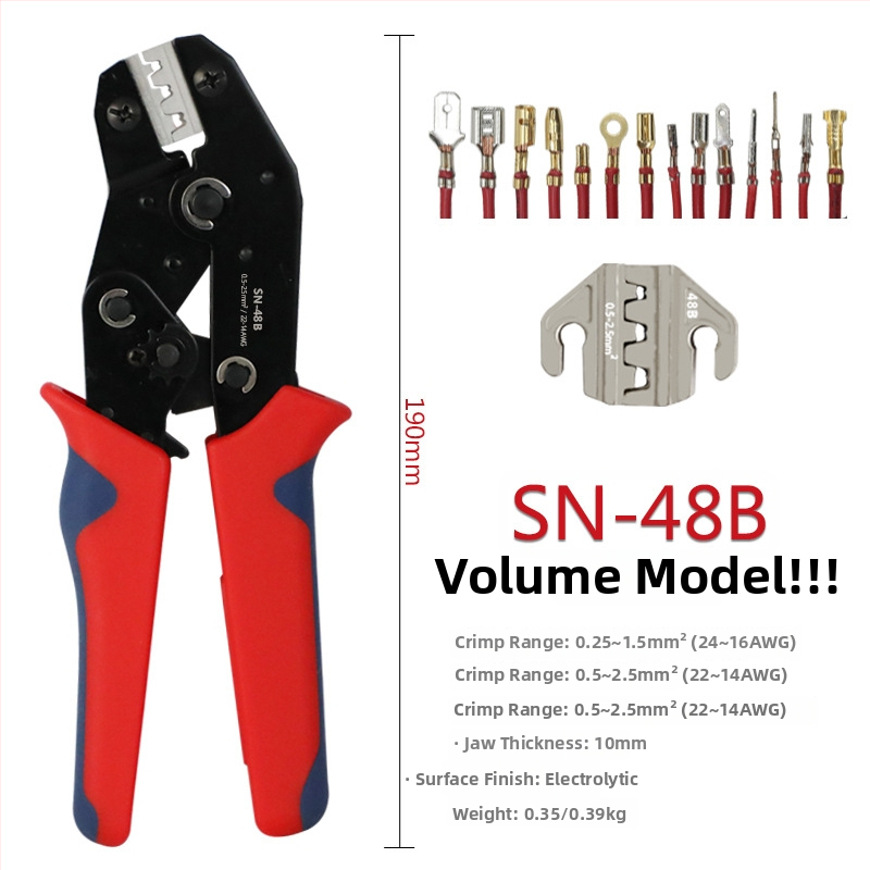 SN-58B πένσες κρίπινγκ με ρυθμιζόμενο μηχανισμό για ακροδέκτες αυτοκινητικής καλωδίωσης, ψυχρή συμπίεση, βάρος 0.4