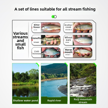 Straumes makšķerēšanas rigs – neilona materiāls, upēm, izcelsme Ķīna