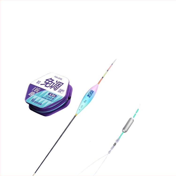 No-Tuning pludiņa komplekts zvejai ar galveno līniju, pilns komplekts, papildlīnija un dubulti āķi dīķiem un rezervuāriem