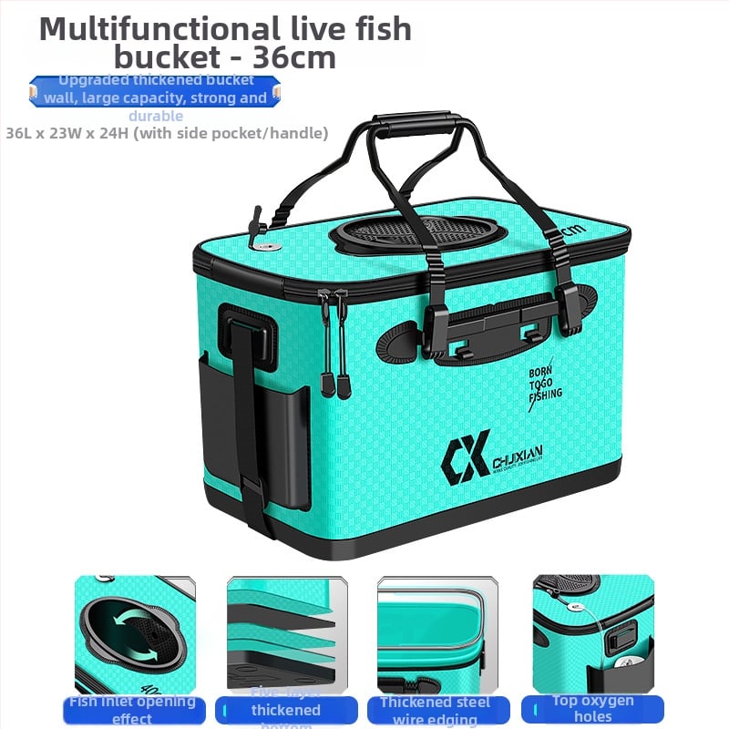 Dzīvās zivis grozs makšķerēšanai - EVA materiāls, 1,6 kg, paaugstināts dzīvās zivis nodalījums, mānekļu kārbiņa