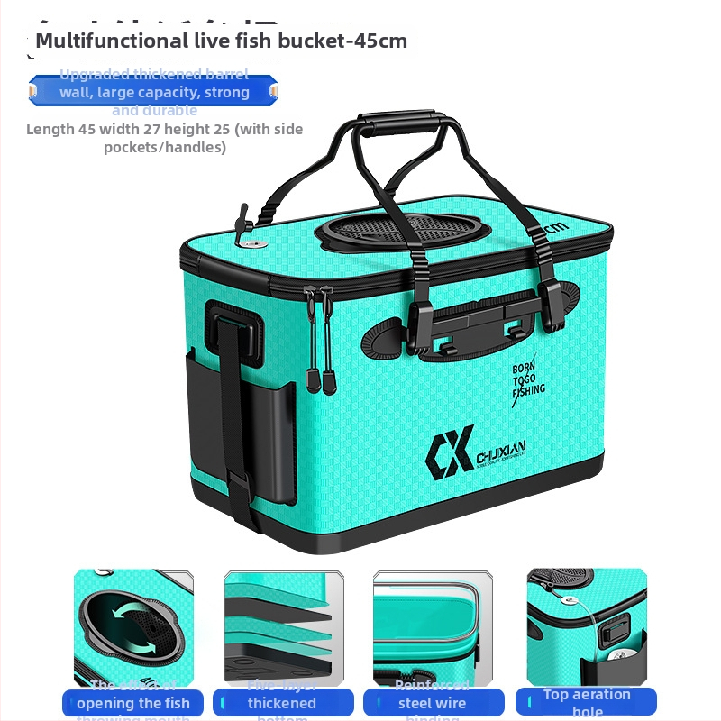 Dzīvās zivis grozs makšķerēšanai - EVA materiāls, 1,6 kg, paaugstināts dzīvās zivis nodalījums, mānekļu kārbiņa