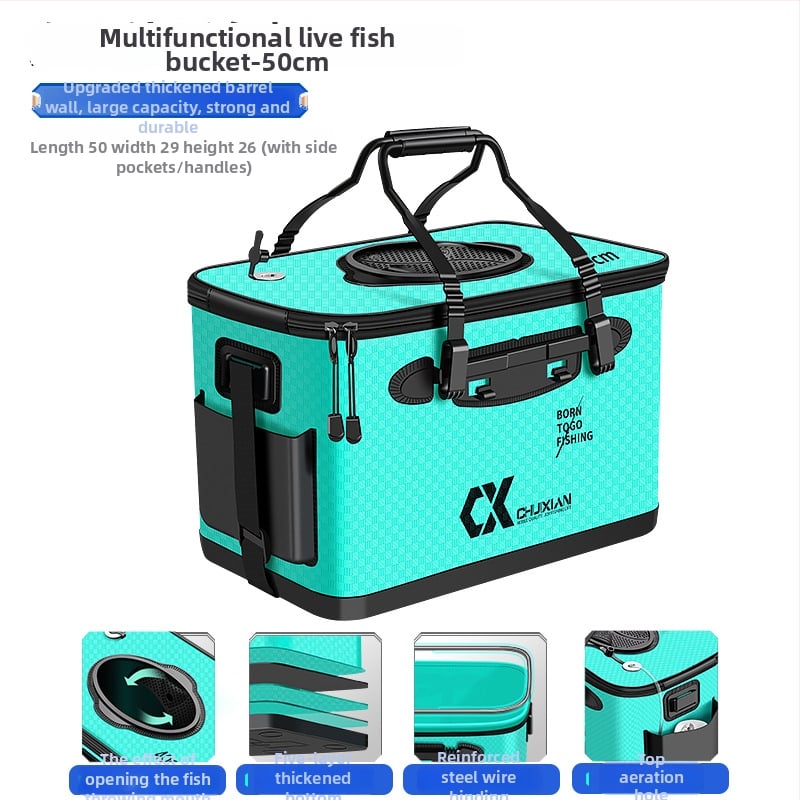 Dzīvās zivis grozs makšķerēšanai - EVA materiāls, 1,6 kg, paaugstināts dzīvās zivis nodalījums, mānekļu kārbiņa