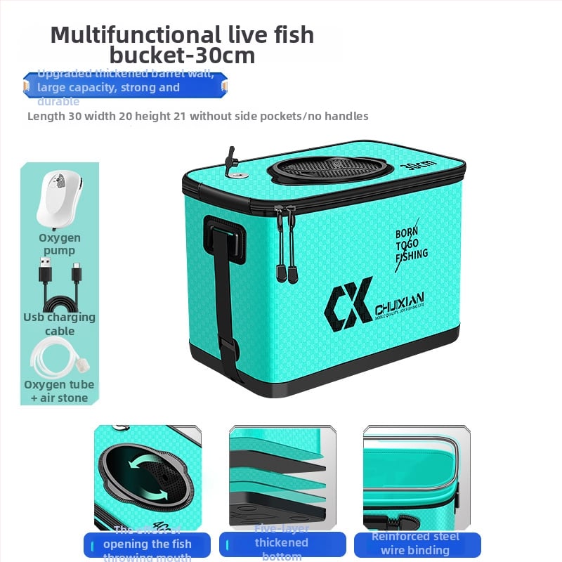 Dzīvās zivis grozs makšķerēšanai - EVA materiāls, 1,6 kg, paaugstināts dzīvās zivis nodalījums, mānekļu kārbiņa