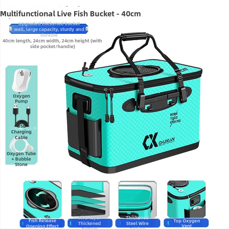 Dzīvās zivis grozs makšķerēšanai - EVA materiāls, 1,6 kg, paaugstināts dzīvās zivis nodalījums, mānekļu kārbiņa