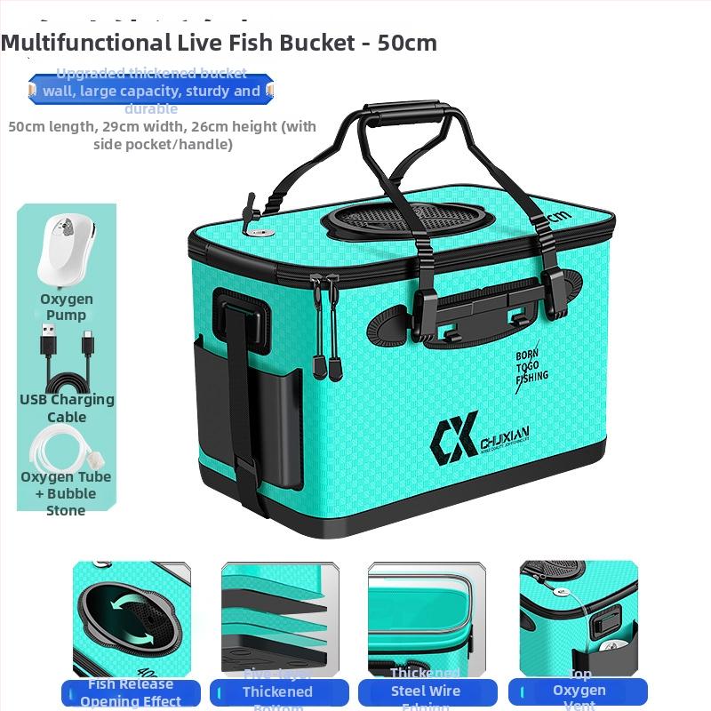 Dzīvās zivis grozs makšķerēšanai - EVA materiāls, 1,6 kg, paaugstināts dzīvās zivis nodalījums, mānekļu kārbiņa