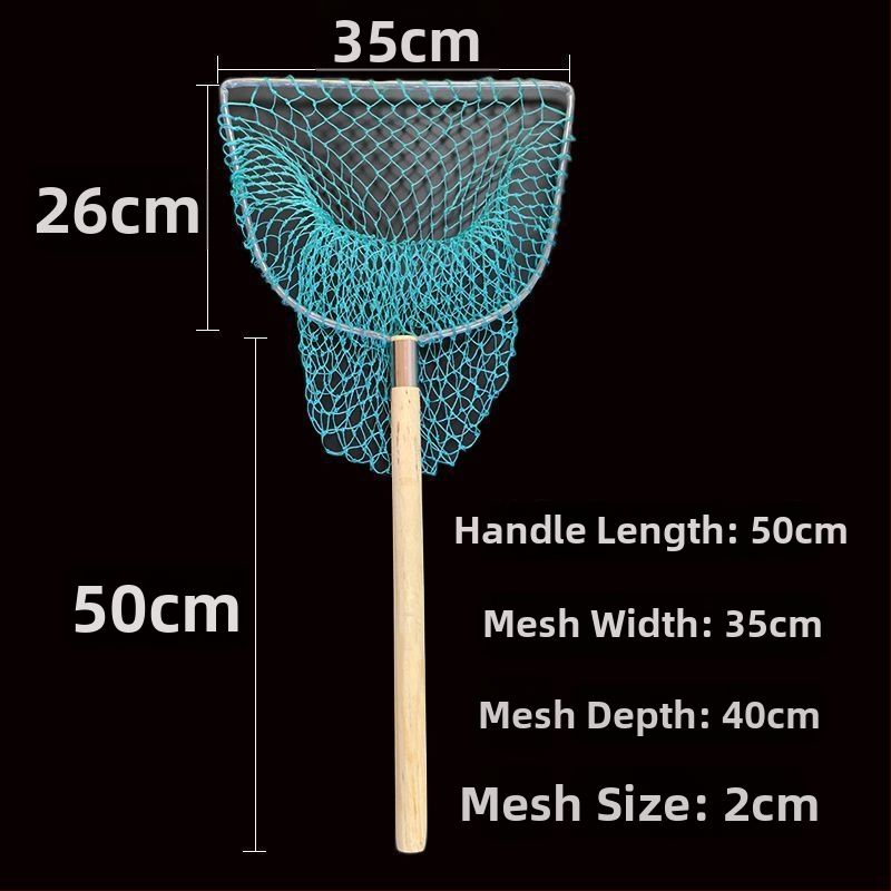 Rokām darināta zvejas siets ar koka rokturi, stingra konstrukcija, pilns jūras produktu zvejas komplekts. Zīmols: Other; Materiāls: Ogleklis.