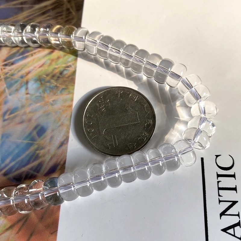 Spacer perle od kristala - polirane fasetirane kolutne perle za DIY nakit (Materijal: kristal; Obrada: brušenje i poliranje; Stil: luksuzan; Vzor: plemenit)
