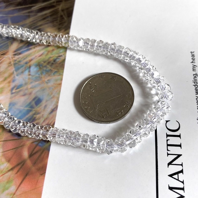 Spacer perle od kristala - polirane fasetirane kolutne perle za DIY nakit (Materijal: kristal; Obrada: brušenje i poliranje; Stil: luksuzan; Vzor: plemenit)